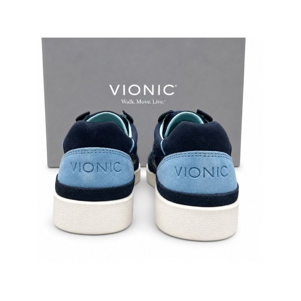 Vionic Mylie Supportive Sneakers Womens 9 Navy Suede Canvas Lace Up Comfort Shoe - Picture 6 of 8